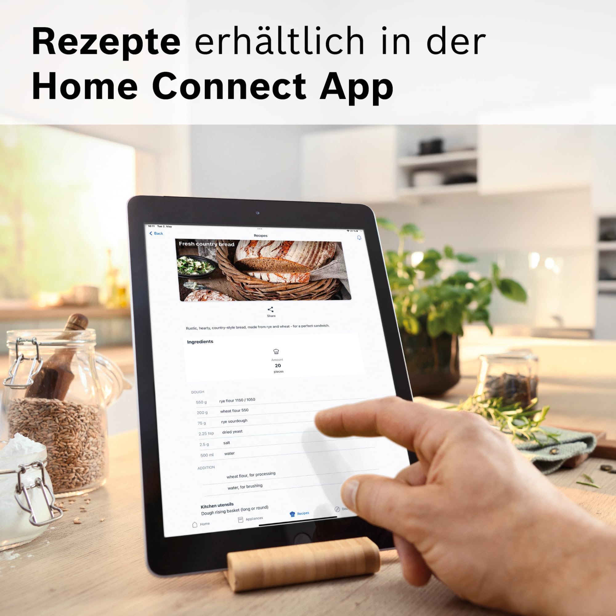 Bosch Küchenmaschine Serie 8, Automatikprogramm, Waage, Timer, 7 Stufen, 6l Edelstahl-Schüssel, Silikonbesen, spülmaschinenfest, 1.800 W, MUMS8ZS18