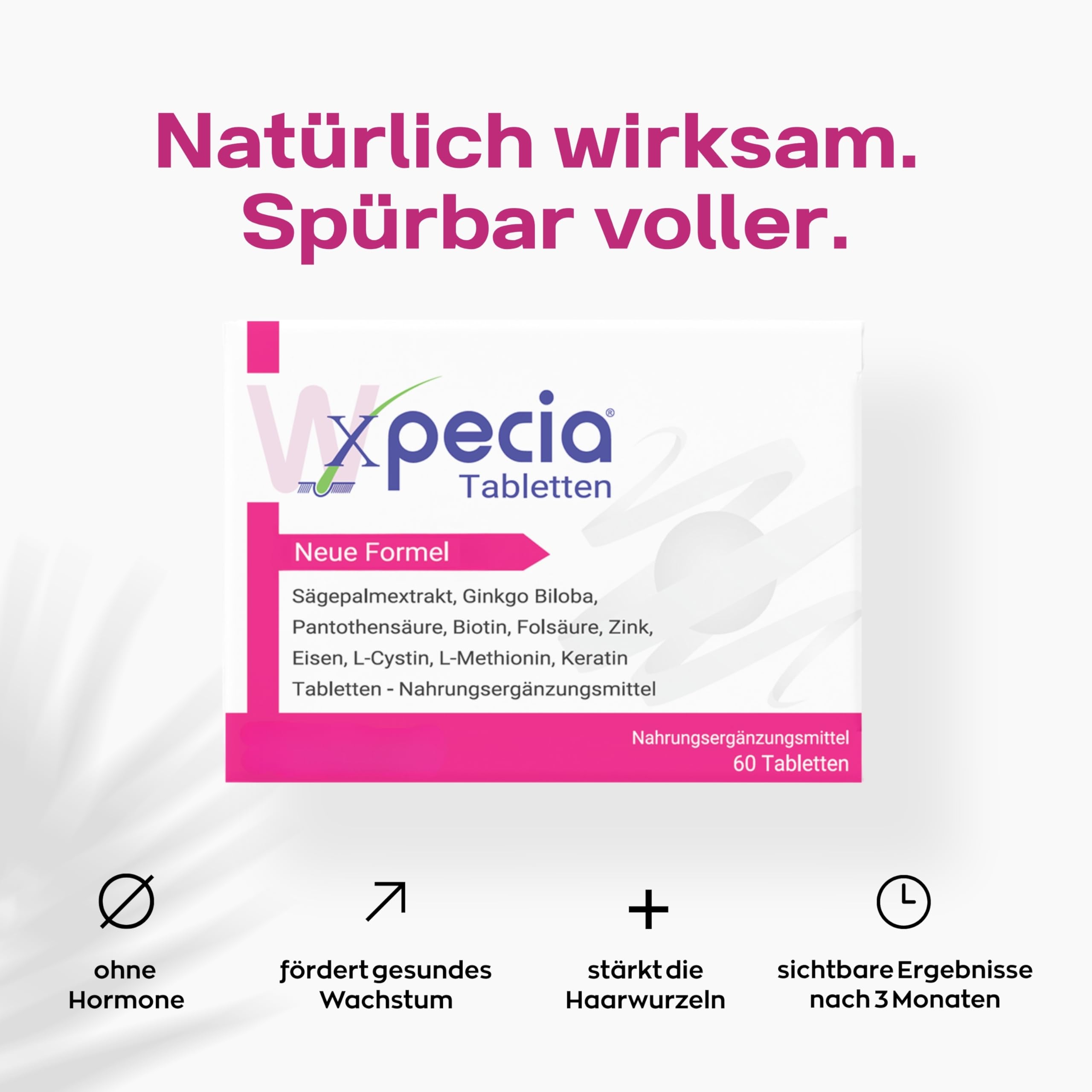 Xpecia DHT Blocker mit Biotin und Sägepalmextrakt - Mittel gegen Haarausfall Frau - Ginko Wurzel, Haar Vitamine, Sägepalme - Haarwachstum beschleunigen - Nachbehandlung Haartransplantationen