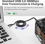 AGVEE 2 Pack 3.3ft Mini USB Cable, Braided Durable USB-A to Mini-B Charger Charging Cord for TI-84, Garmin GPS, Go-Pro Hero 4 3 2 HD, PS3 Controller, Canon Camera, Blue Yeti Microphone, Dark Gray