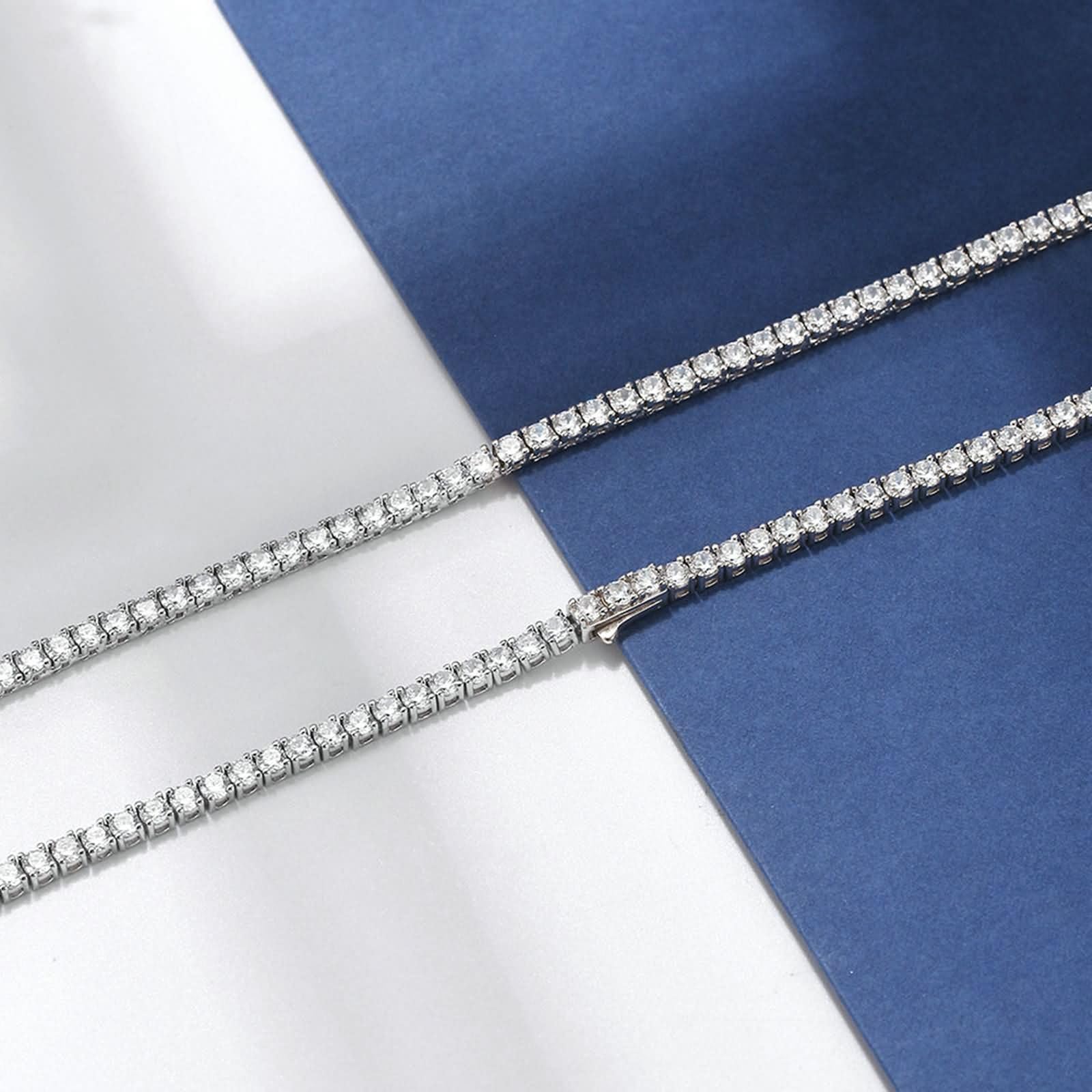 Collane in Argento Donna,Donna Catenella per Collana Argento Sterling 925 Catena da Tennis con Zirconia Cubica Collana Catene Argento