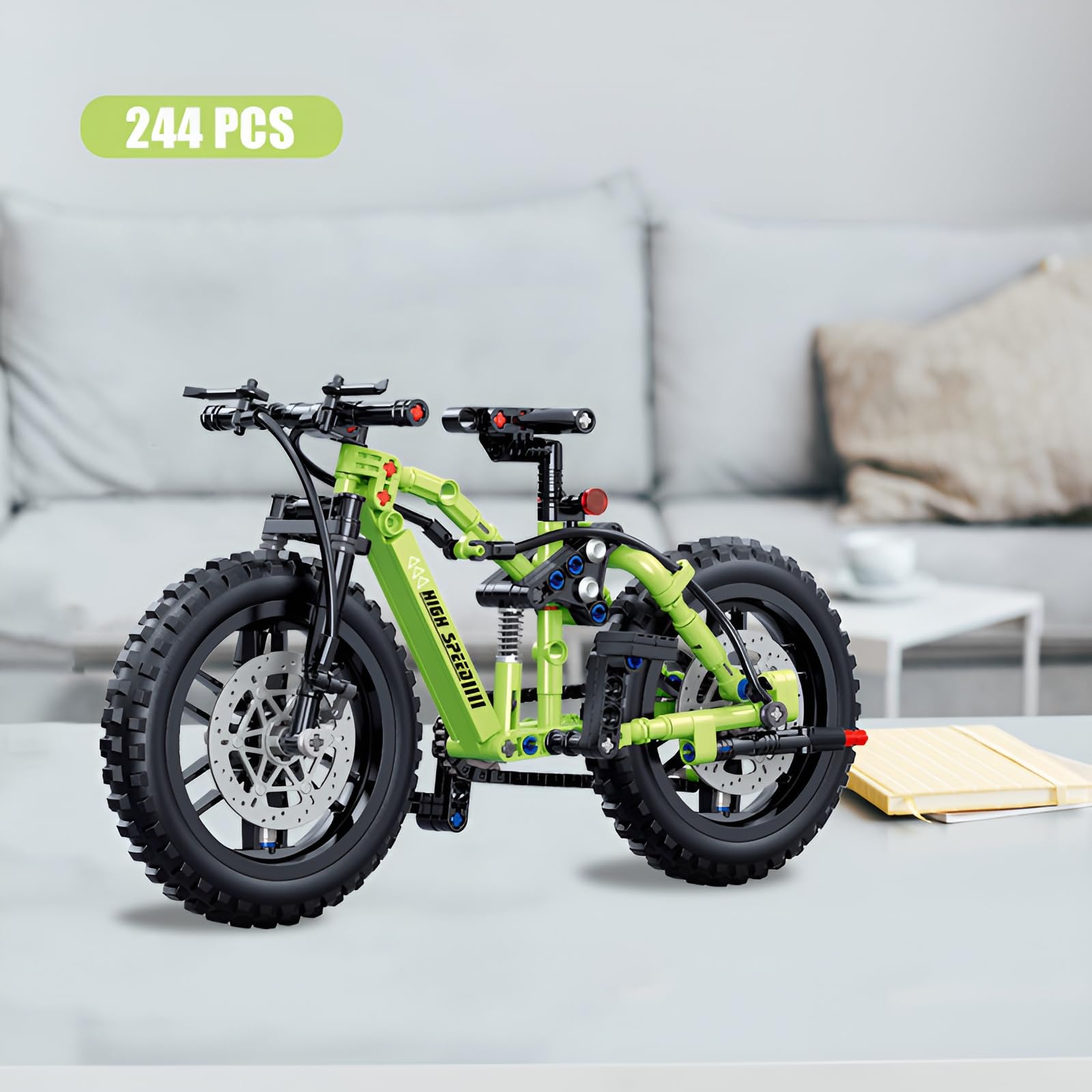 SymGrpu High Speed Mountain Bike Building Blocks Set, 244 Pieces Techinik Bicycle Building Bricks Kit - Image 3