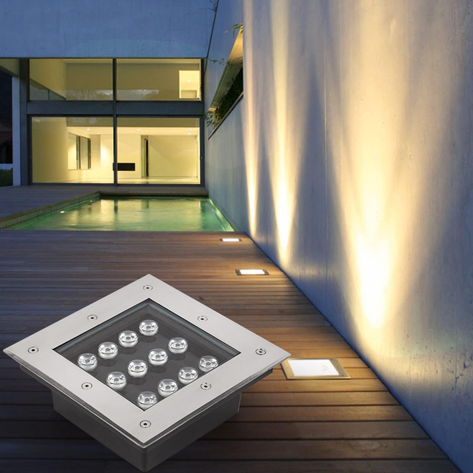 Foco Led Empotrable Suelo - Focos De Suelo Led Para Exterior, Luces De Paisaje De JardíN AC85-265V A Prueba De Agua IP65/LáMpara SubterráNea Led Enterrada Cuadrada, Para Exteriores/Escaleras ( Color :