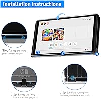 Vista 2 de RHOTALL Transparent Case for Nintendo Switch OLED, Clear Dockable Shell Compatible with Switch OLED and Joycon Controller, Comfort Grip Case with