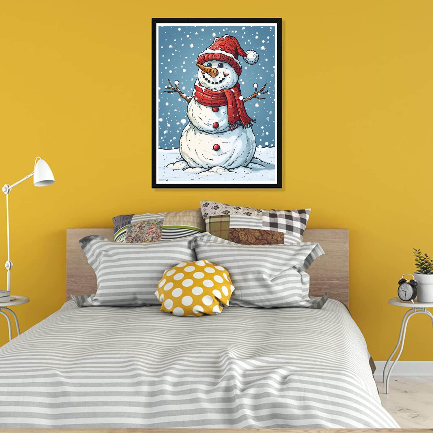 Pavemlo 5D Diamond Painting Kit Completo, Ragazza Della Neve Invernale, 30x30 Cm, Mosaico Di Strass Fai-da-te, Decorazione Parete Casa, Regalo Creativo - 2