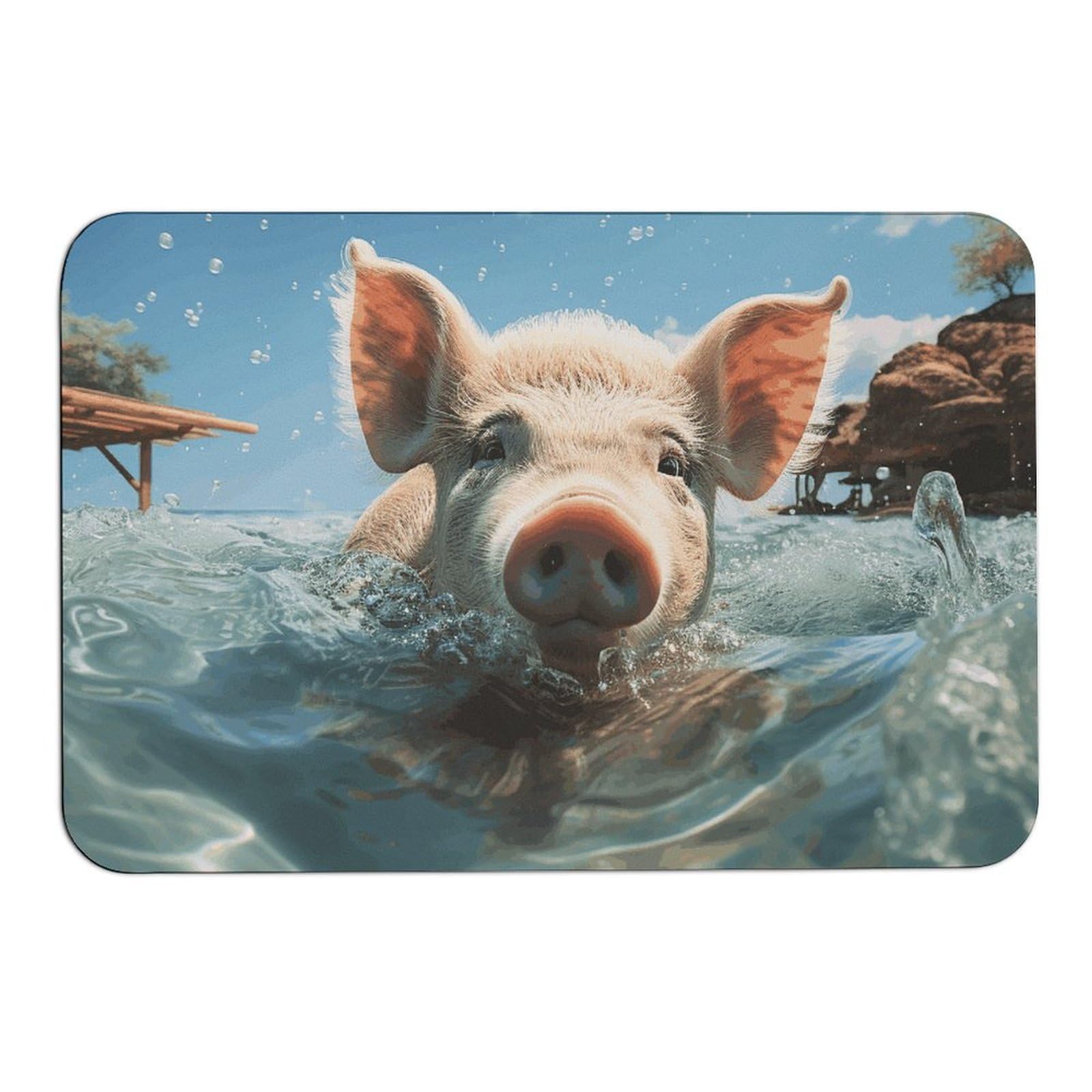 NTVOWPZO PigSwim Bathe Stone Bath Mats PigSwim Bathe Diatomaceous Earth Bath Mat Super Absorbent Bathroom Floor Mat Quick Drying Shower Mat for Shower Bathtub Bathroom Accessory