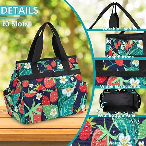 Miniatura 5 de Bolsa de herramientas de jardín de frutas de fresa de dibujos animados para mujeres y hombres, bolsas de almacenamiento de herramientas de