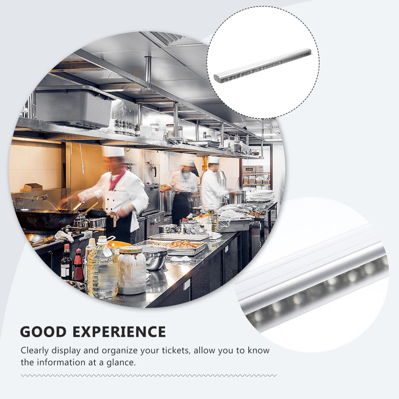 ULTECHNOVO Lot De 2 Barres Support Tickets Cuisine Restaurant - Rail Aluminium Professionnel Pour Commandes