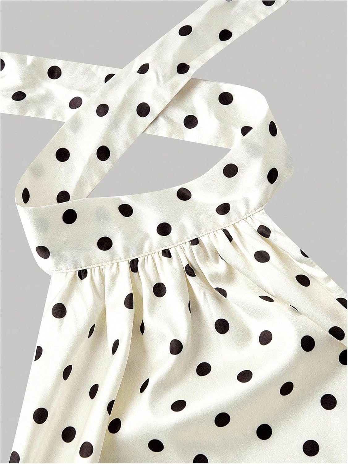 SweatyRocks Women's Polka Dots Tie Backless Halter Top Casual Sleeveless Fitted Crop Date Night Tops - Image 3