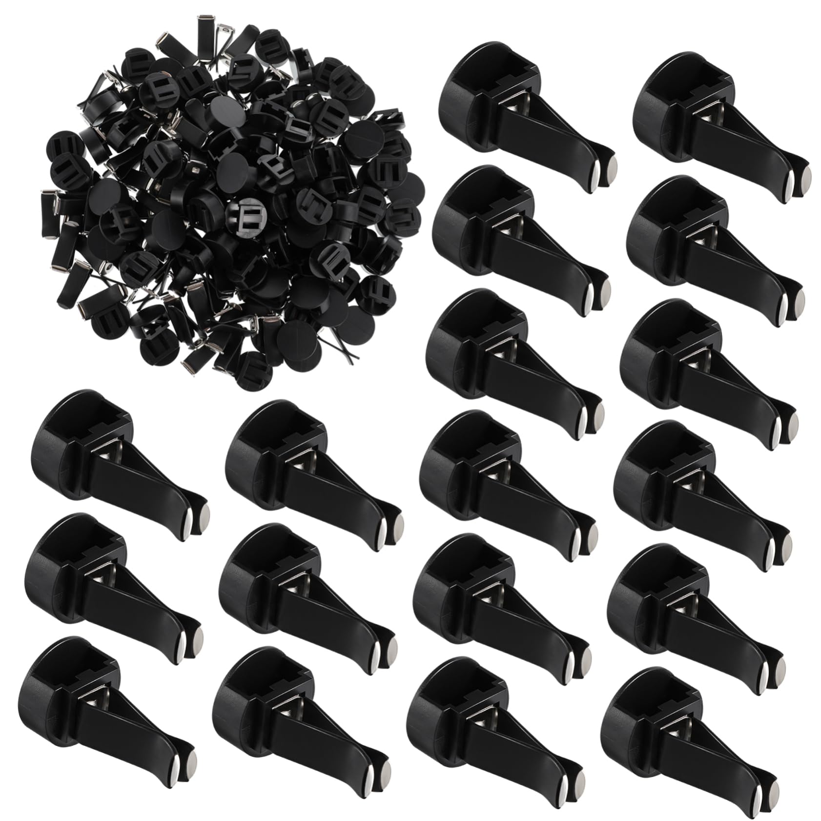 Clip Plastica Metallo Bocchetta per Auto Pezzi in 100 Aria Nero | Ventole e Diffusori, Montaggio Diy, Finitura Decorativa, Lavorazione Affidabile per Uso Prolungato