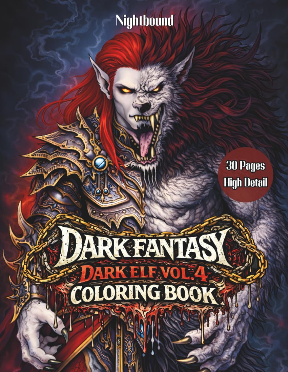 Dark Fantasy Dark Elf – Vol. 4: Cursed Bloodline Coloring Book
