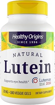 Healthy Origins Lutein Lutemax 2020 20 mg & Zeaxanthin, 180 Gels