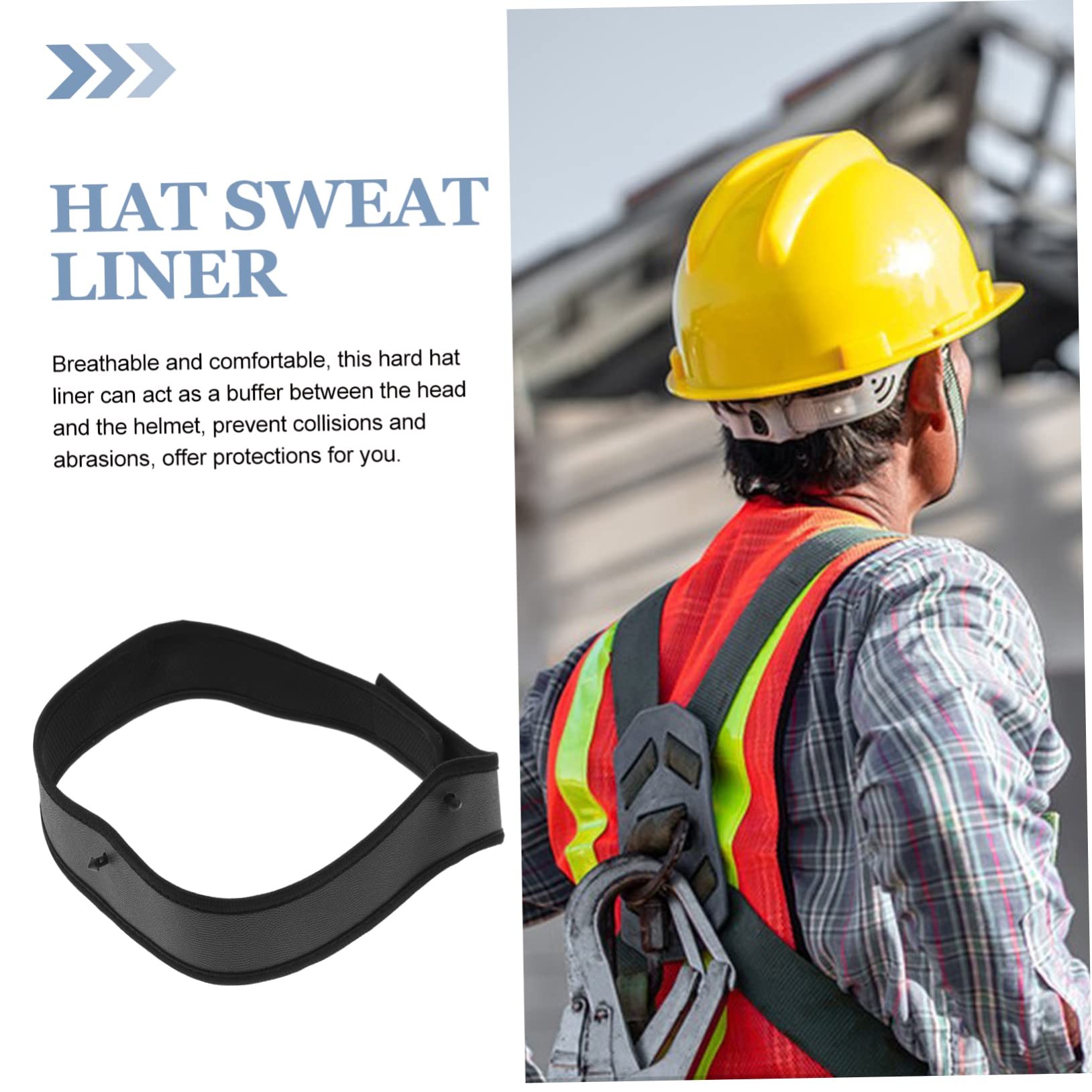 HOMSFOU Helm Stirnband Schutzhelm Schatten Aufkleber Visier Helm Stirnpolster Hut-Sweat-Liner Helmfutter-Set Orange Schutzhelm Kein Schweißhutfutter Bauhelm Black Baumwolle 3st
