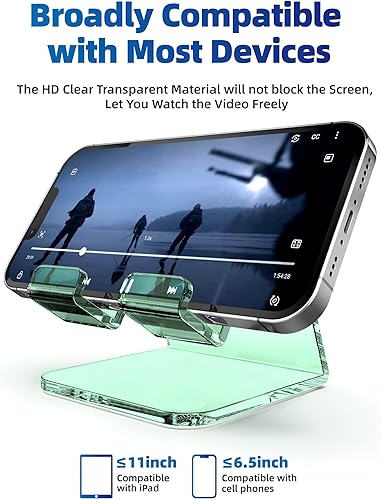 Miniatura 3 de TOPGO Soporte acrílico para teléfono celular, soporte transparente para escritorio, escritorio de oficina, mesita de noche, compatible con iPhone