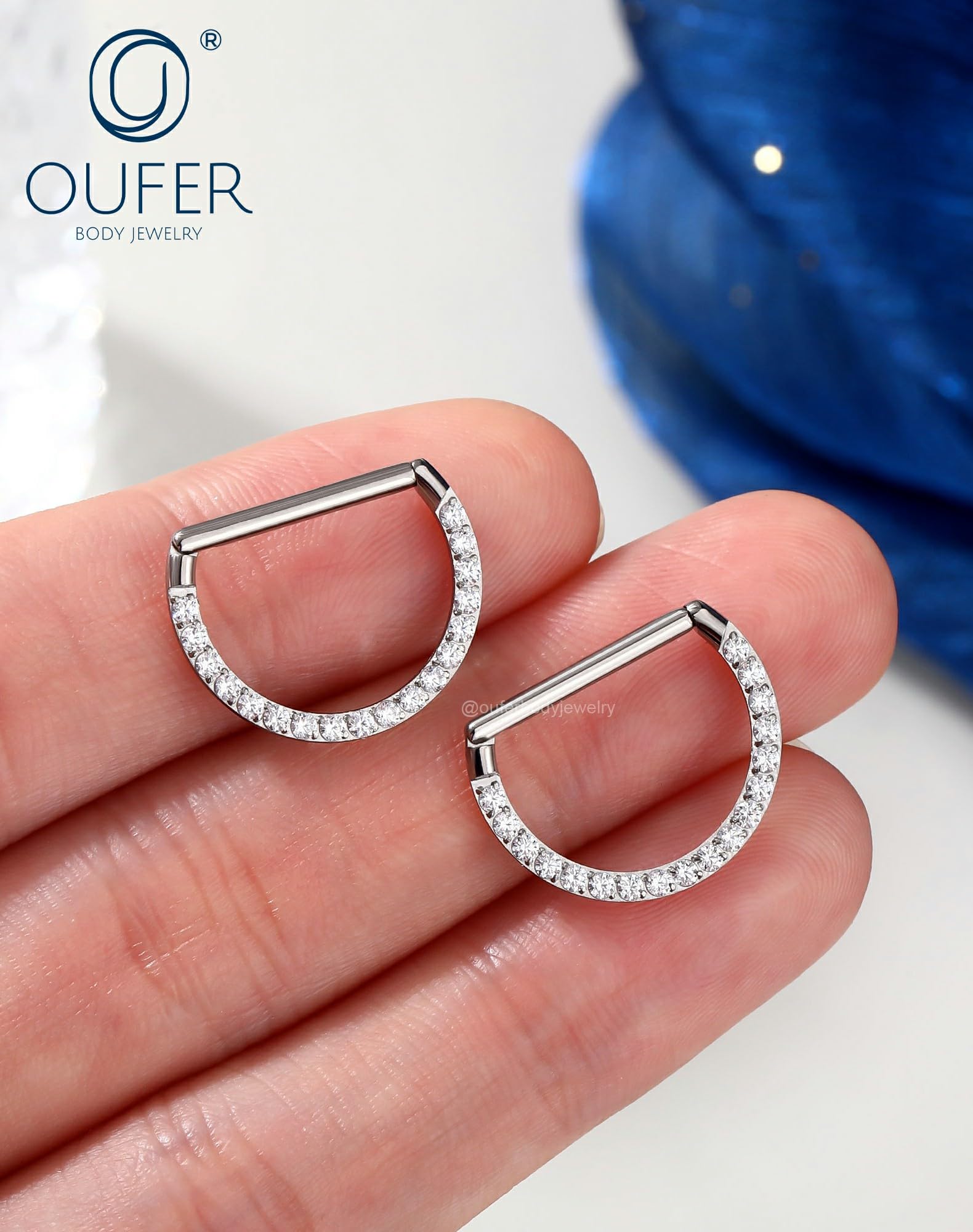 OUFER Body Piercing Nipple Bars: 14G Surgical Steel Gold Clicker Nipple Rings Piercing Jewellery with Clear CZ Paved for Women 1.6mm
