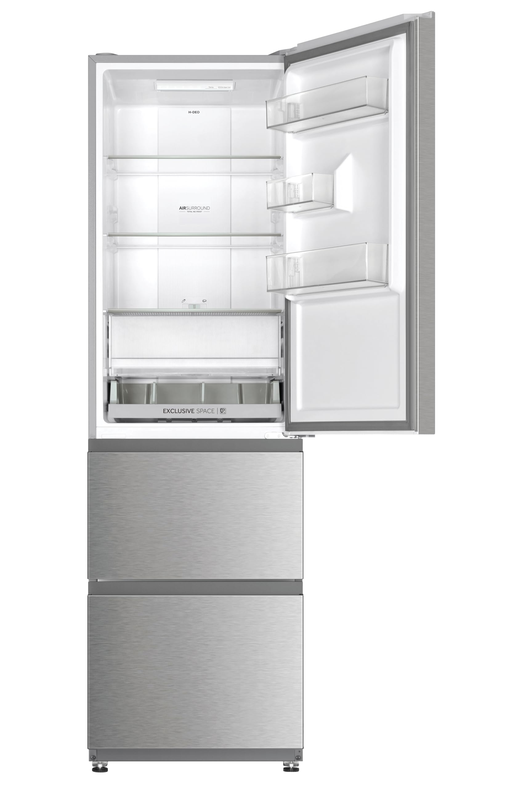 Haier 3D 55 Series 3 HTR3518ENMX - Frigorifero Combi, Cassetti Direct Access, AirFlow Circolare, 303 l, My ZonePro, FunzioneECO, Total No Frost, Larghezza 54,5 cm, Motore Inverter, Luce LED, Display