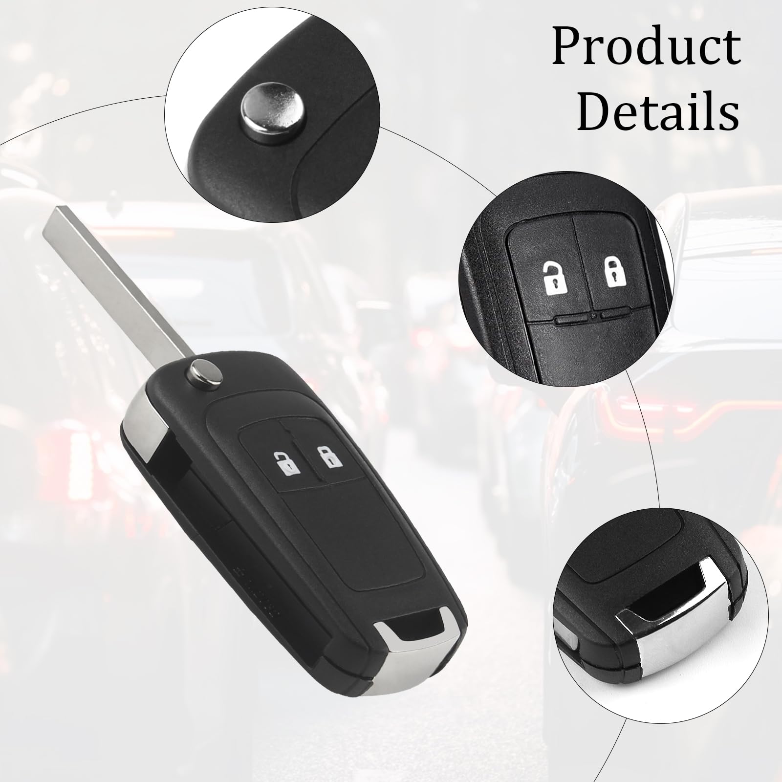 Guscio Sostitutivo Per Telecomando Auto 2 Pulsanti - Compatibile Con Opel E Chevrolet