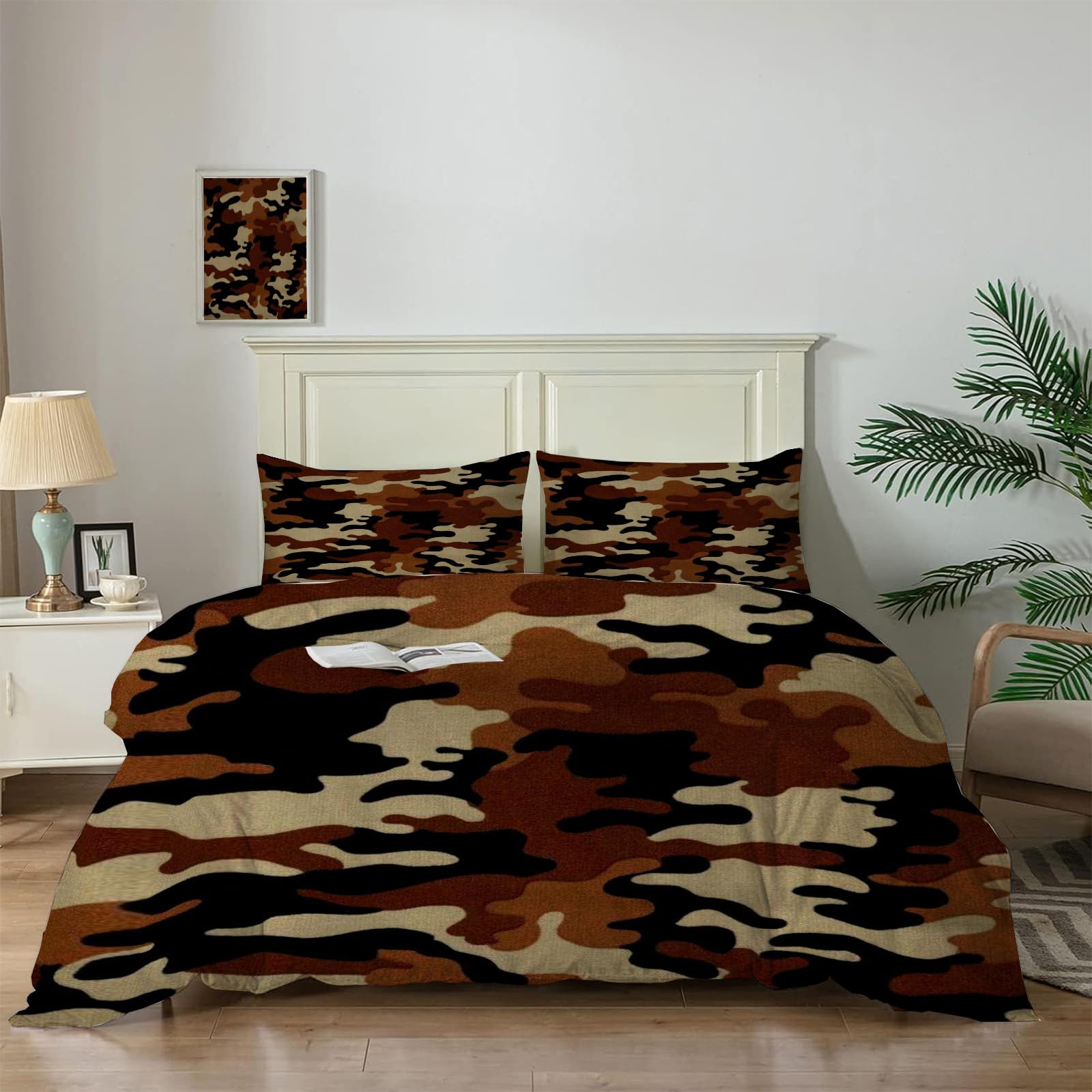 Set di biancheria da letto mimetico verde, i ragazzi adolescenti amano la serie mimeticaSet di biancheria da letto mimetico verde, i ragazzi adolescenti amano la serie mimetica Copripiumino stampato