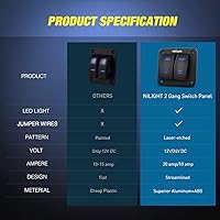 Vista 7 de Nilight 90104B - Barra de luz LED trasera láser de aluminio de 2 velocidades con interruptor basculante a palanca precableado de encendido y apagado