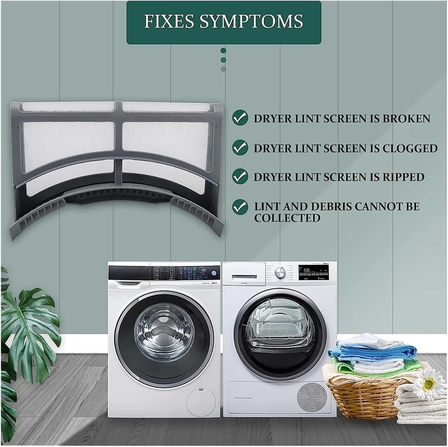 DC61-02595A Dryer Lint Filter Case Screen | Compatible With Samsung Dryer 2069505,AP4578777,PS4206799,EAP4206799