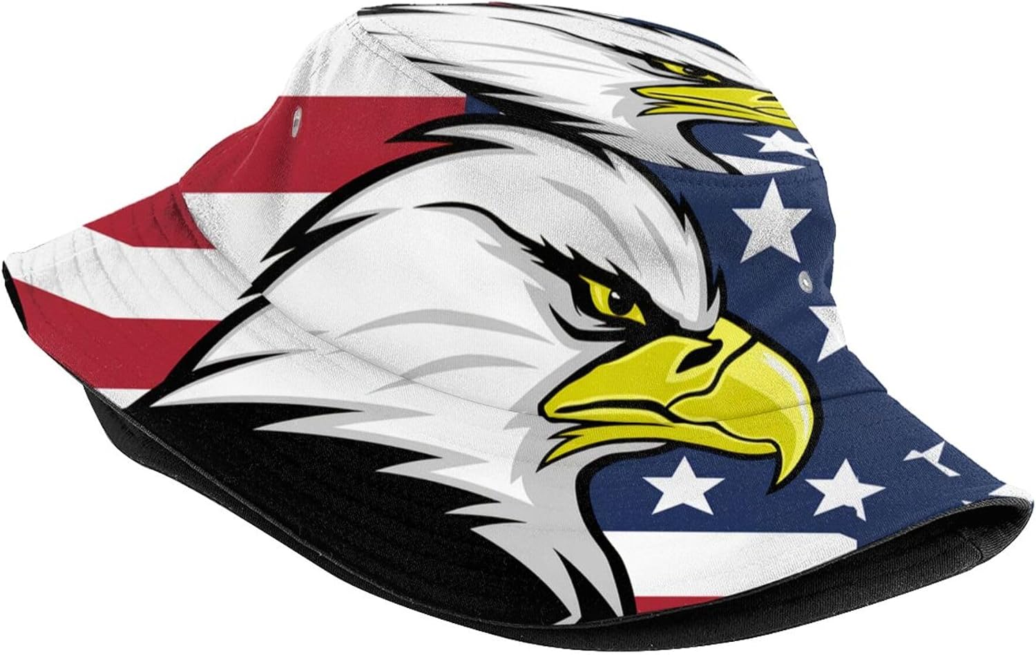 American Flag Bald Eagle Bucket Hat for Women Men Packable USA 4th of July Fisherman Hats Outdoor Sun Caps