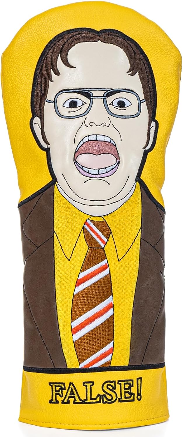 The Office TV Show Merchandise Golf Club Driver Headcover (6"x13") - Funny Assistant to the Regional Manager Dwight Design - Vegan Leather & Plush Lining - Unique Golf Gifts for Men, Dad, Boss