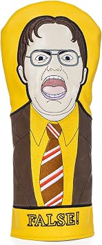 The Office TV Show Merchandise Golf Club Driver Headcover 6"x13" - Funny Assistant to the Regional Manager Dwight Design - Vegan Leather & Plush Lining - Unique Golf Gifts for Men, Dad, Boss