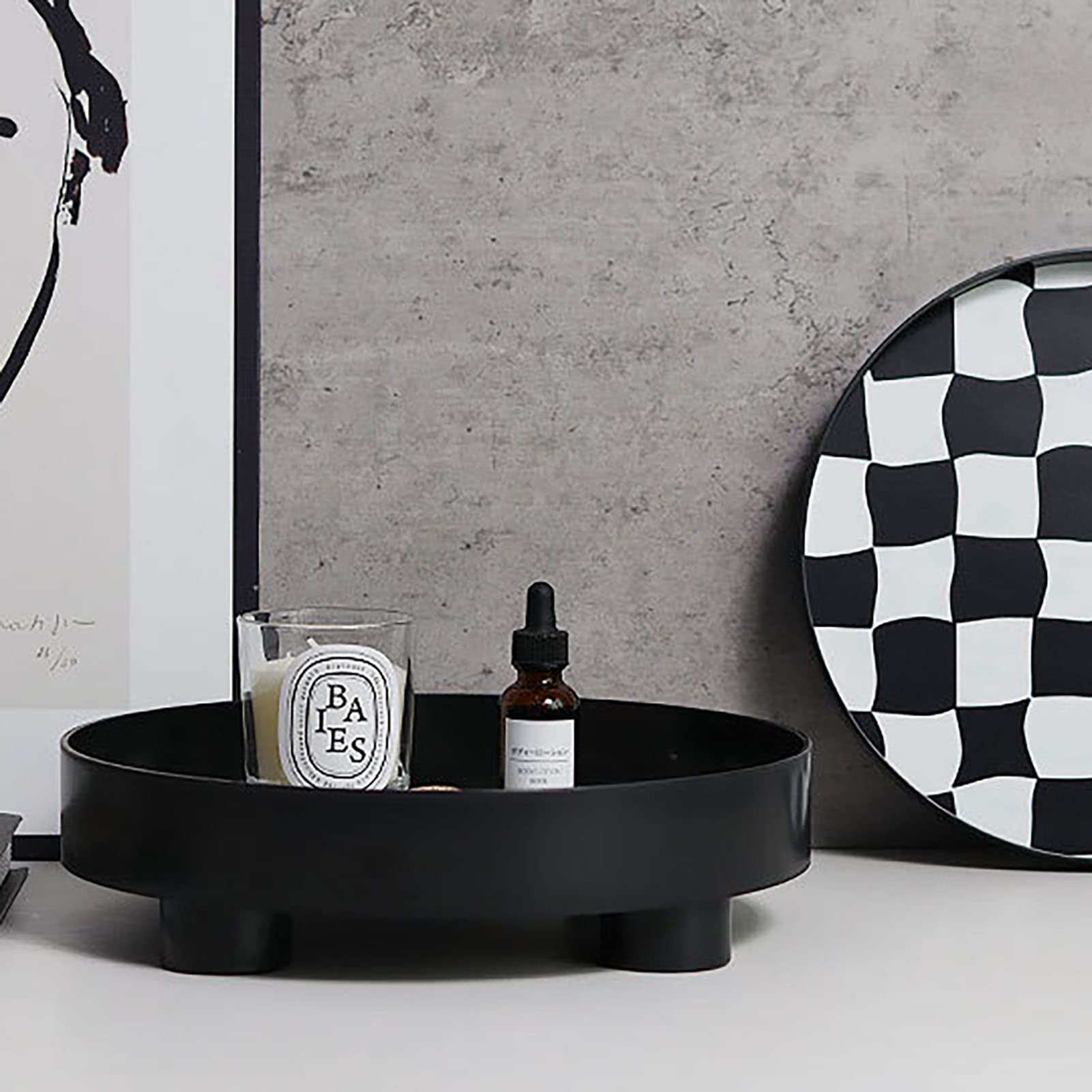 Lot De 2 Plateaux Ovale En Silicone Noir - Pour Salle De Bain, Rangement Cosmétiques, Bijoux, Savon - Zuxbolf