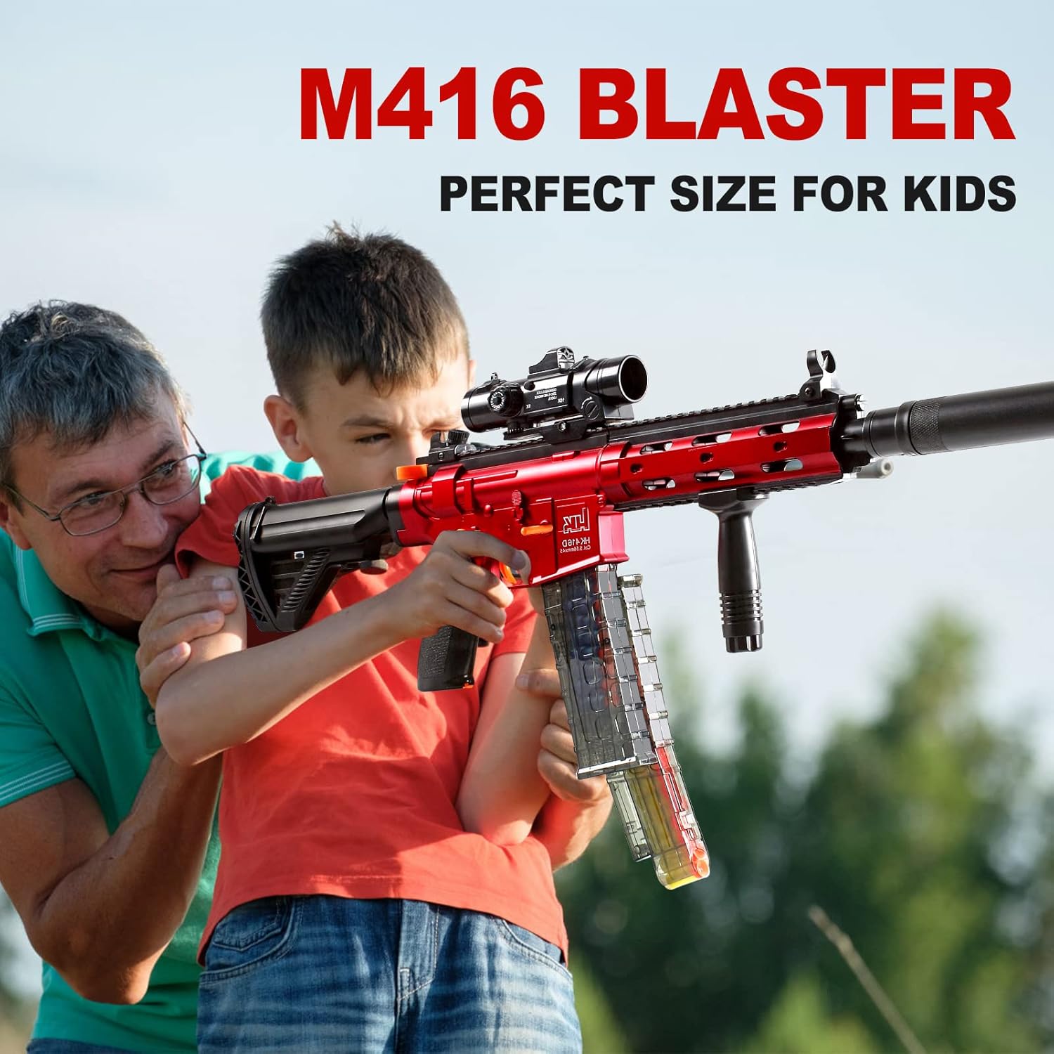 Automatic Toy Guns for Nerf Guns Automatic Machine Gun, M416 Auto-Manual Toy Foam Blasters & Guns with 100 Bullets, Shooting Games Toys for kids with Scope - Toys for 6 Year Old Boys & Girls Christmas : Toys & Games