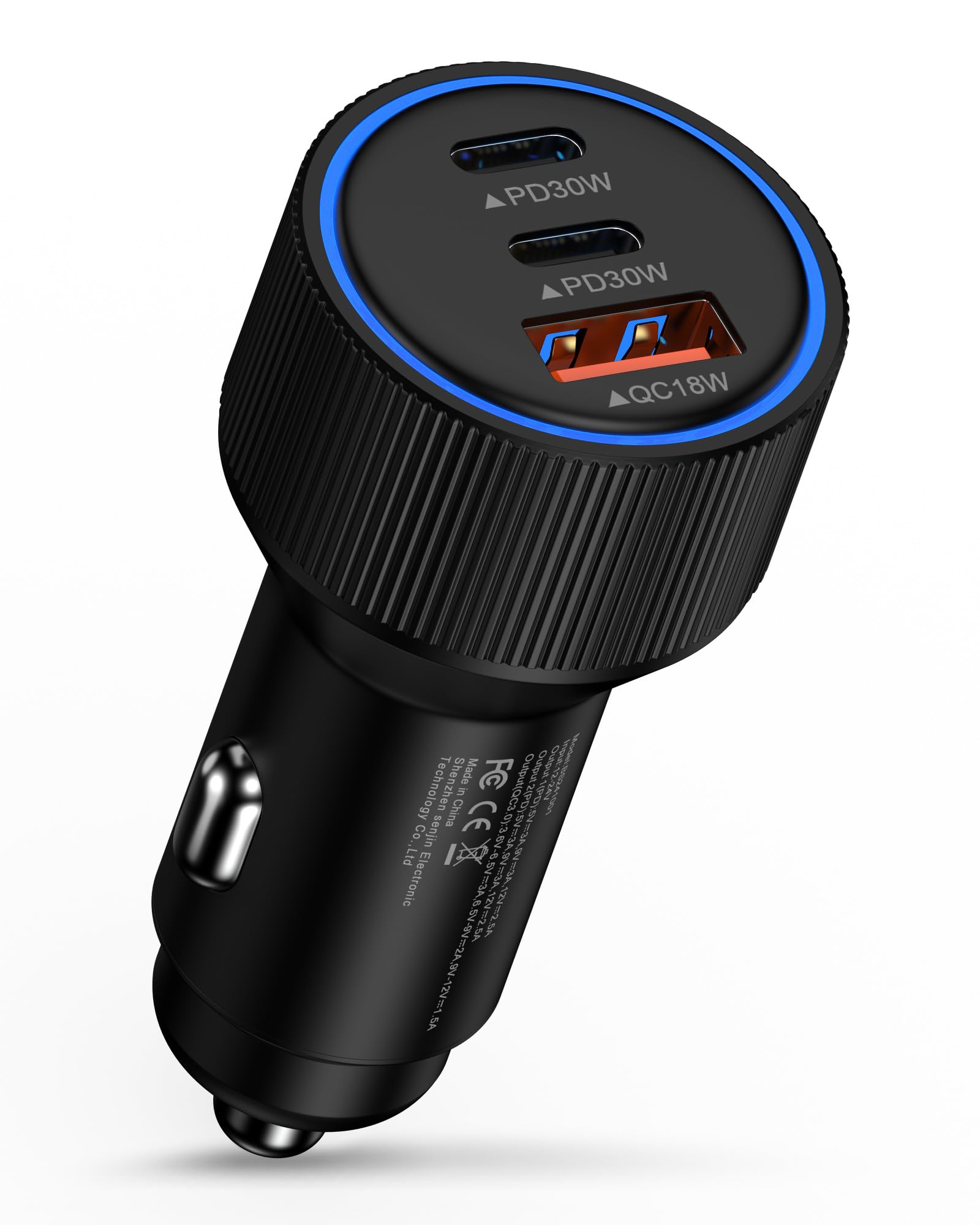 78W Fast USB C Car Cigarette Lighter Adapter for iPhone 16Pro Max 16E 16 15Pro 14 13 12 11 XR, 3-Port USB A & USB C Car Phone Charger for Galaxy A16 A15 A14 A56 A55 A34 A26 S25 S24 S23, Pixel 9Pro 8