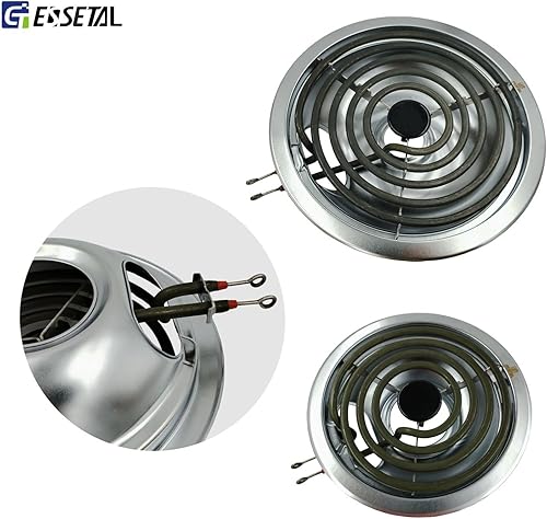 Miniatura 4 de MP22YA - Kit de repuesto para quemador eléctrico con 4 bandejas de goteo W10290350 W10290353 compatible con Whirpool Electric Range Stove Top