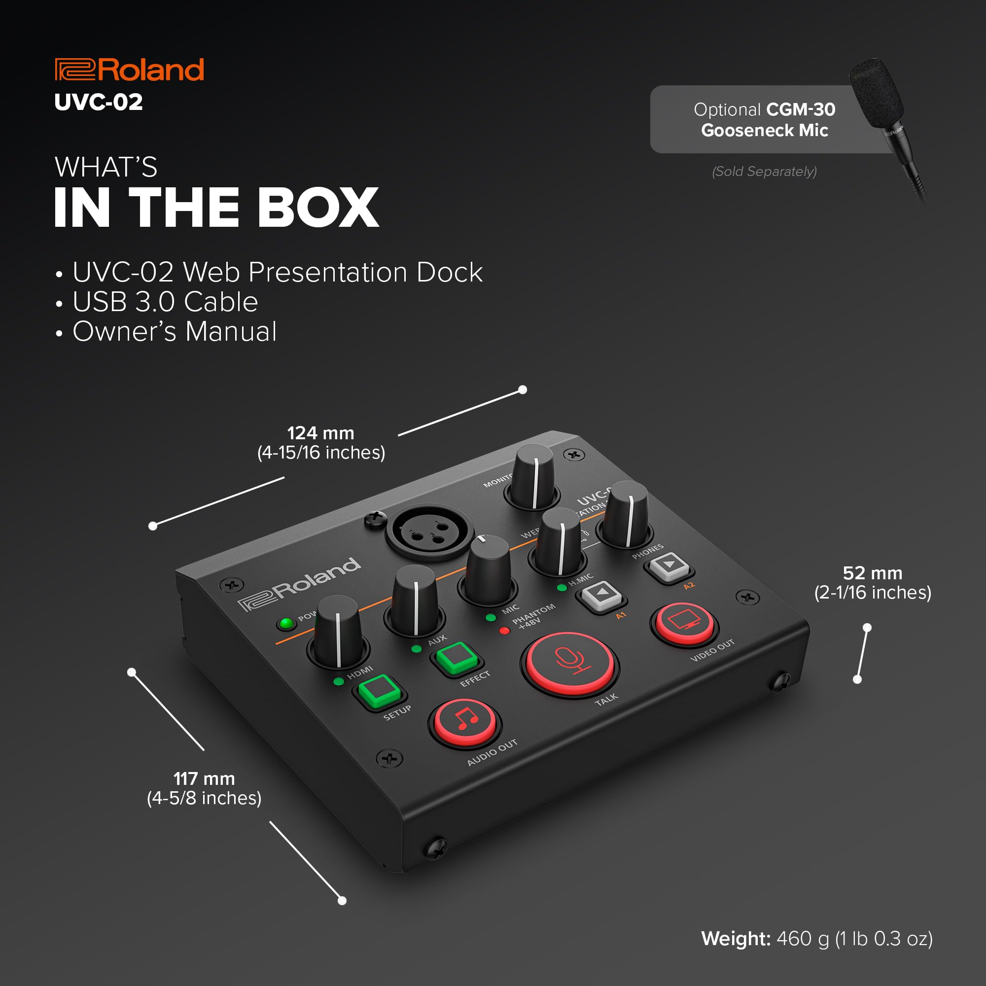 Roland UVC-02 | Compact Web Presentation Dock | Enhanced Audio