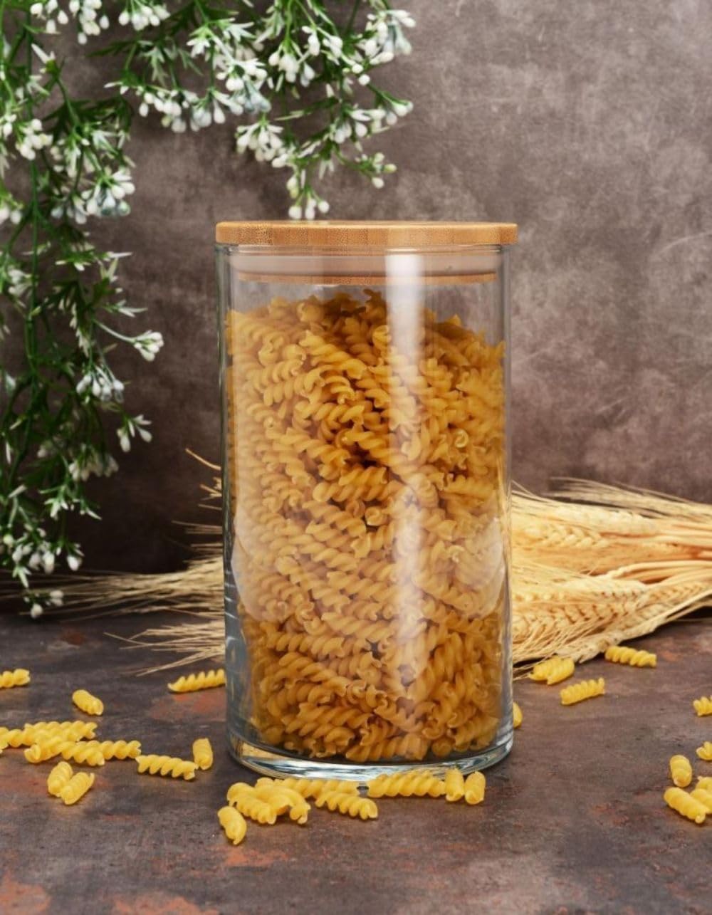 PAŞABAHÇE 43463 Bamboo Ahşap Kapaklı Cam Kavanoz, Şeffaf, 1.48 Litre