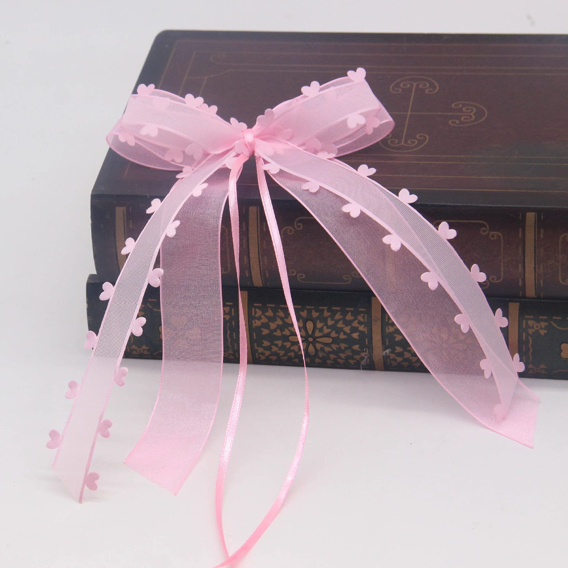 25mm x 18m Herzen Organzaband Organza Bänder Geschenkband Tüllband Schleifenband
