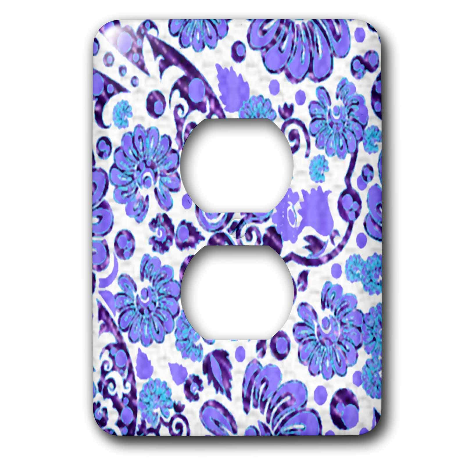 Cache-prise motif cachemire bleu 3dRose lsp_28973_6 pour décoration murale