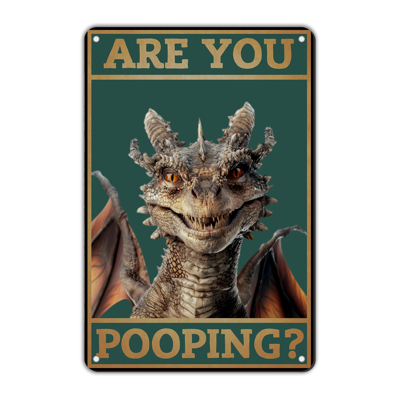 Anceky Vintage Sign Dragon Are You Pooping Tin Sign Retro Wall Decor for Cafe Bar Plub Home Bedroom Kitchen 12×8 Inch