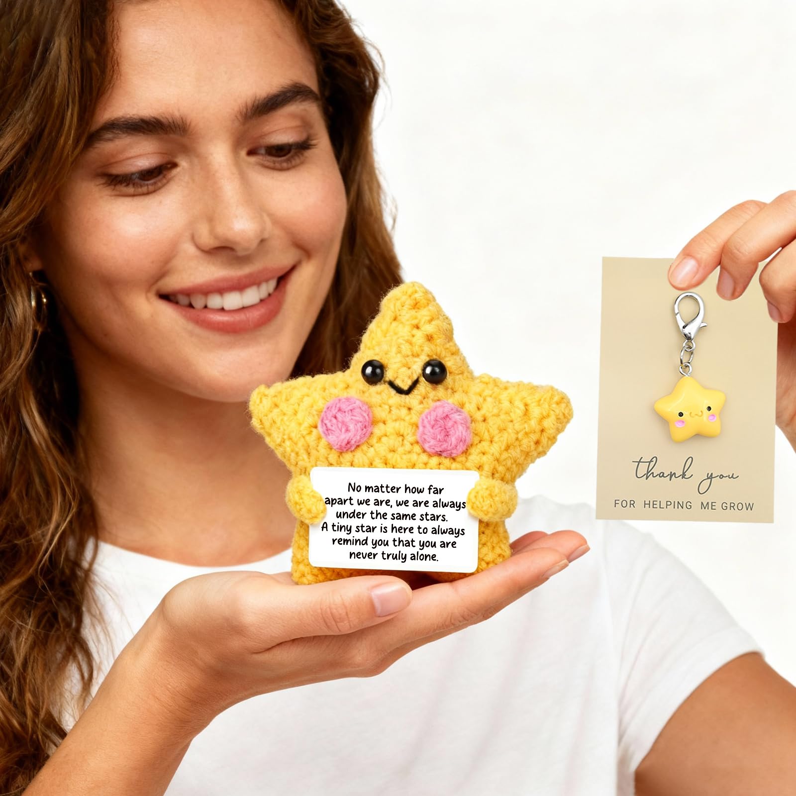 Divertente patata con culo grosso, regalo positivo per donne e uomini, supporto emotivo lavorato a maglia, bambola di lana fatta a mano, simpatica idea regalo con incoraggiamento per compleanno