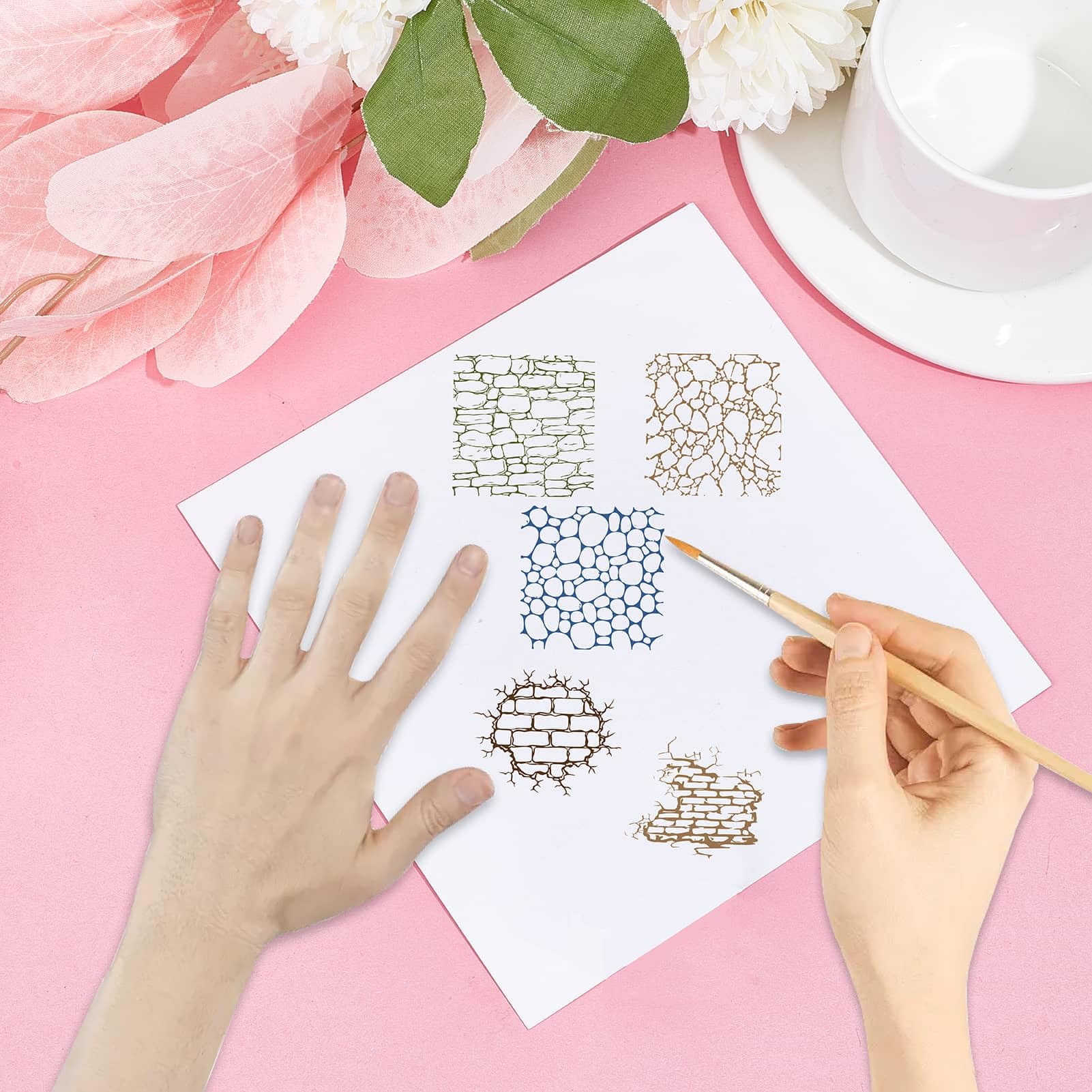 CRASPIRE Brick Wall Background Clear Rubber Stamps Reusable Vintage Retro Silicone Transparent Seals Stamp for Journaling Card Making Friends DIY Scrapbooking Photo Frame Album Decor 6.3 x 4.3inch - Image 4