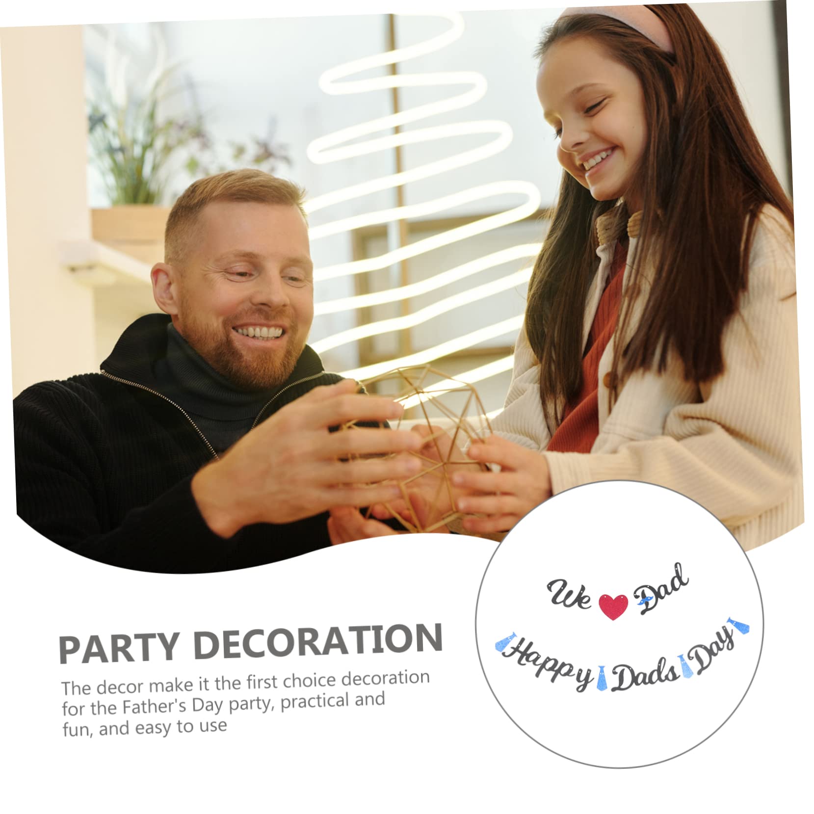 PRETYZOOM 5juegos Banderín De Decoración Día Del Adornos De Cumpleaños Para Papá Fiesta Frases y Efecto Decorativo Para Celebraciones y Fotografía