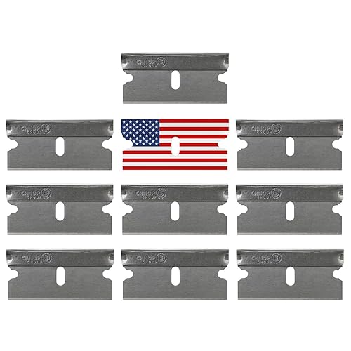 CANOPUS Cuchillas de afeitar industriales de un solo filo, navaja de afeitar de borde recto de seguridad, 100% fabricadas en Estados Unidos,