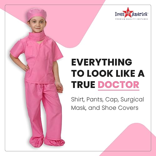 Miniatura 8 de Dress Up America Disfraz de médico para niños disfraz de médico para niños traje de juego de simulación azul y rosa