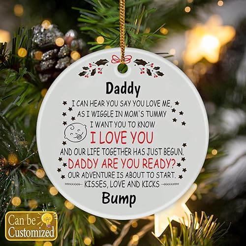 Miniatura 2 de Adorno de Navidad personalizado para papá para ser nuevo papá de Baby Bump Mommy to Be Our Adventure is About to Start Regalos personalizados con