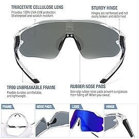 DUCO Kids Sunglasses Youth Baseball Sun Glasses Lightweight TR90 Frame UV400 Sports Cycling Shades for Boys Girls DK268