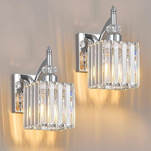 Miniatura 8 de Juego de dos apliques de pared modernos dorados para interiores, lámpara de pared de cristal, luz de pared montada en la pared, aplique de pared