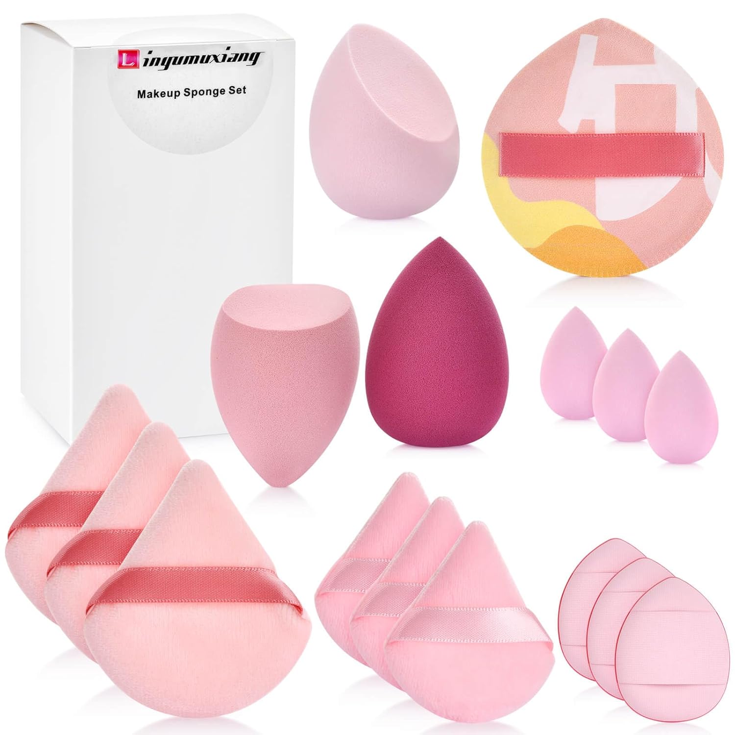 Amazon.com : 16PCS Makeup Sponge Set, with Triangle Powder Puff Beauty ...