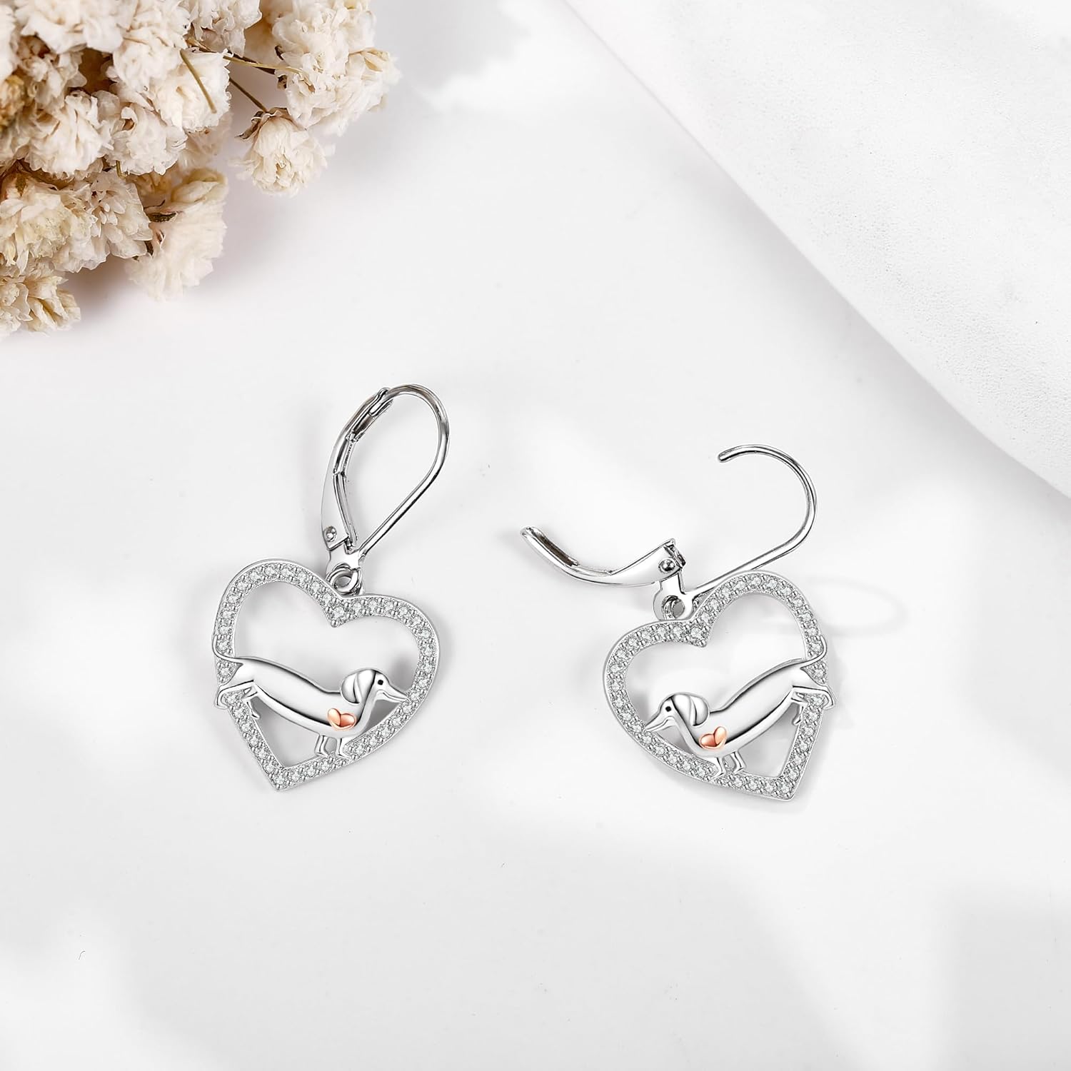 URONE Animal Earrings 925 Sterling Sliver Hummingbird/Koala/Bat/Giraffe/Dachshund Earrings Dangle Animal Jewelry Gift for Women