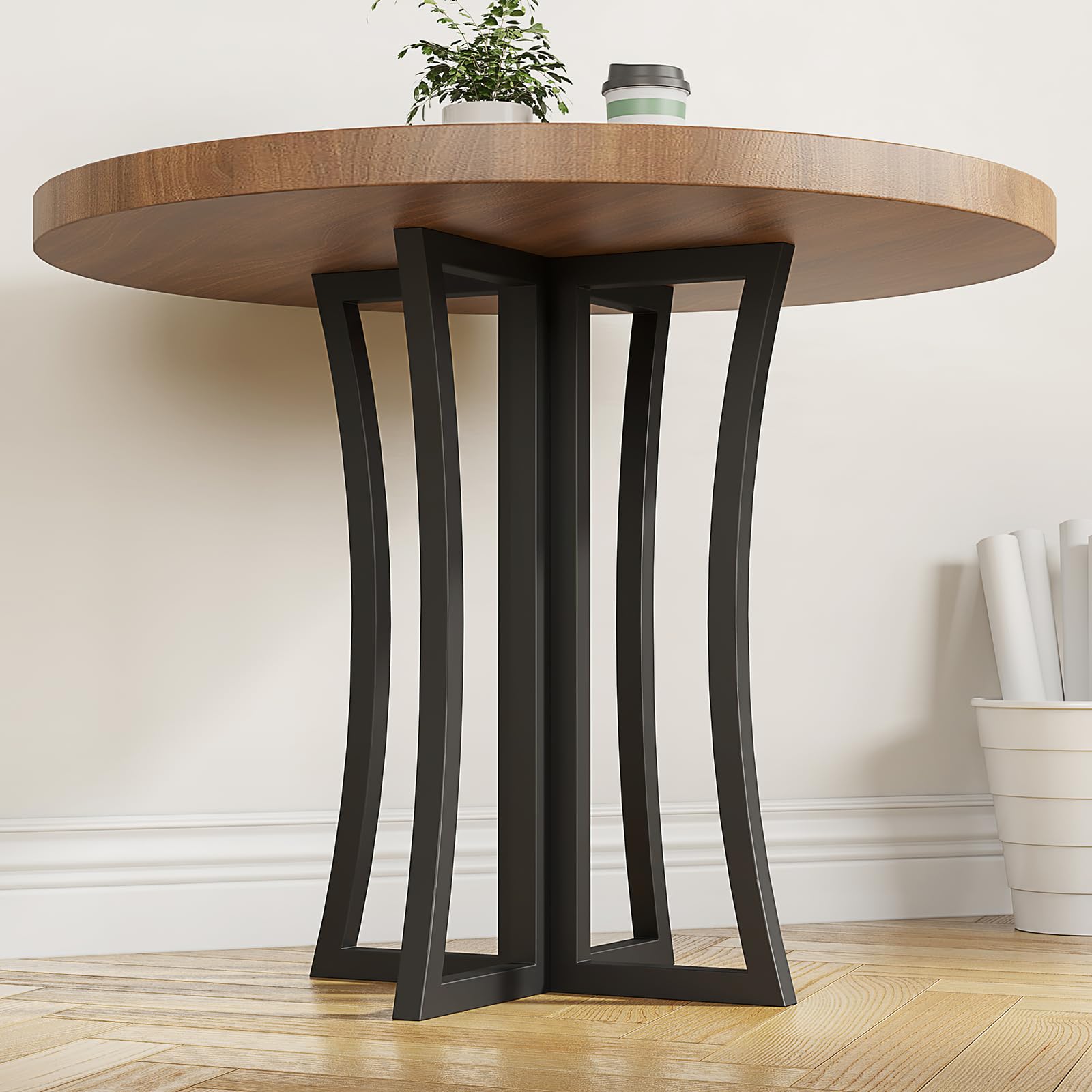 ( incomplete only legs )Metal Desk Legs 28 inch Round Table Base Only for DIY Desk Dining Table Office Table Coffee Table Modern Heavy Duty Wrought Iron Glass and Wood Table Top Base