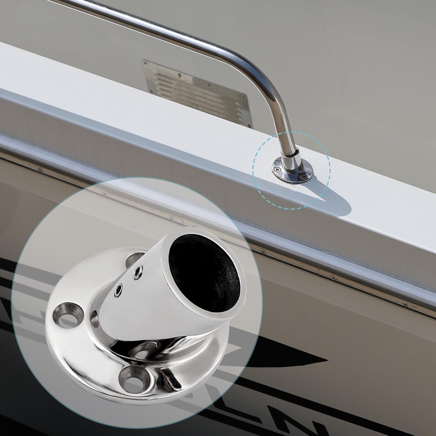 YANYUCB Boat Hand Rail Fitting,316 Stainless Steel Round 60/90 Degree Boat Hand Rail Base(1 inch,1-1/4inch,7/8 inch,1-3/16 inch) with L Shape Hex Key and Screws