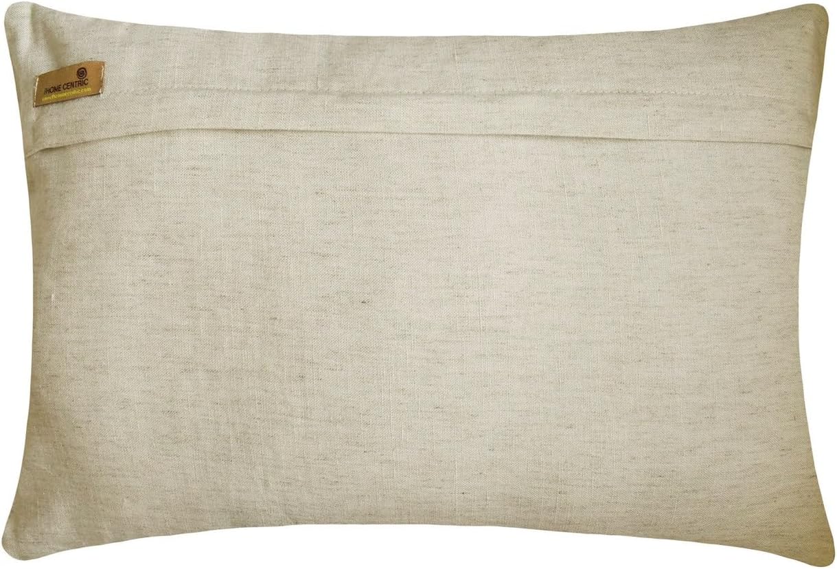 The HomeCentric Halloween Decorative Lumbar Pillow Cover Maroon 12"x16" Fall Oblong Pillow Covers, Velvet & Linen Patchwork Oblong Pillow, Striped Pattern Modern - Swathe Berry