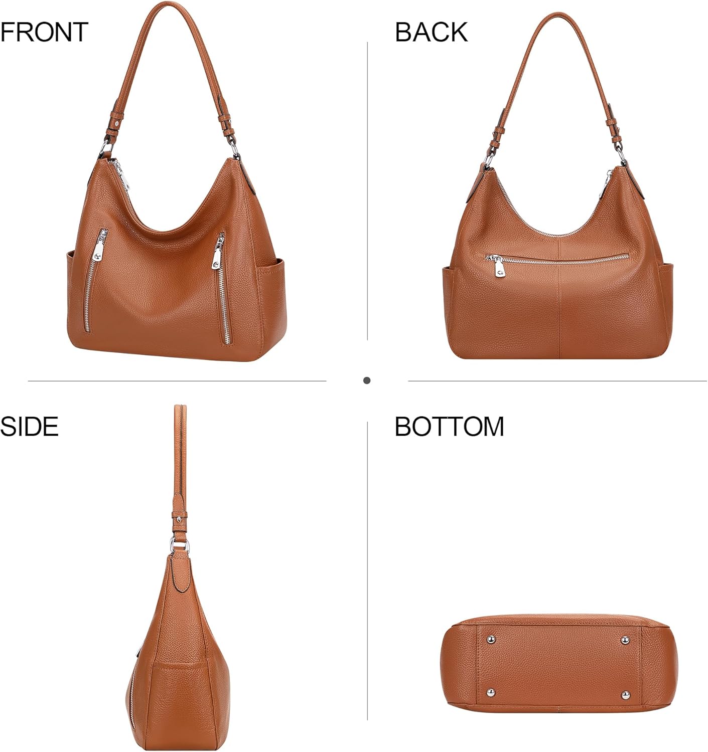 Over Earth Genuine Leather Purses and Handbags for Women Hobo Shoulder Bag Ladies Crossbody Bags Medium - Image 3