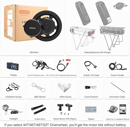 Miniatura 7 de BAFANG BBS02B 48V 750W 3937in Mid Drive Kit de bicicleta eléctrica de conversión Ebike Motor de transmisión media para bicicleta de montaña